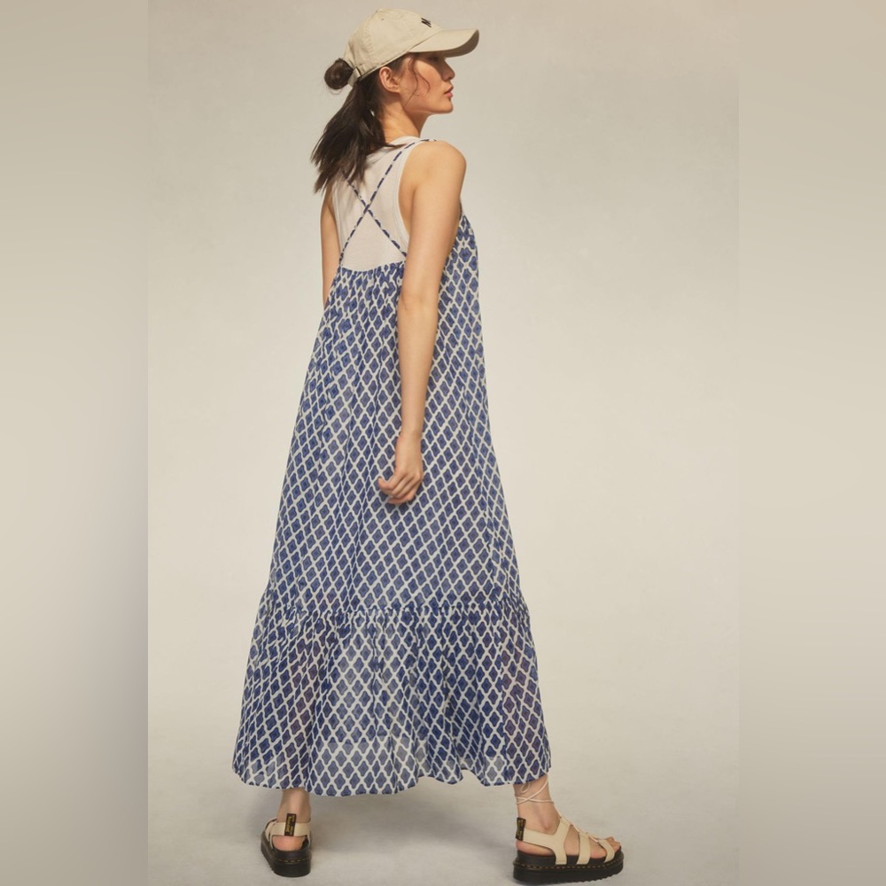 ✨ Anthropologie Twofer Printed Tank Dress Sz S - Picture 3 of 6
